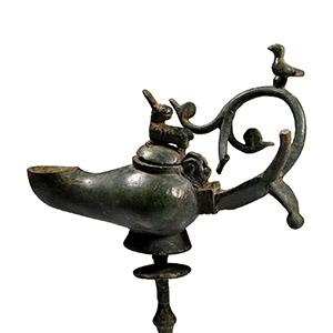 Byzantine Bronze Lamp with Stand