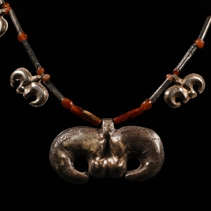 Large Elamite Silver Pendant Necklace