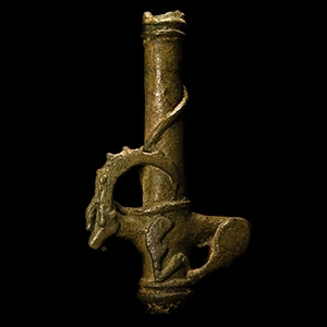 Parthian Bronze Macehead with Ibex