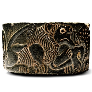 Bactrian Chlorite Bowl with Lions