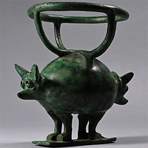Mesopotamian Bronze Standing Zoomorphic Torch Bearer