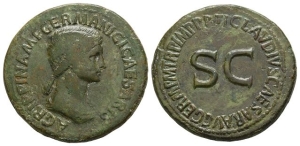 Agrippina Senior AE Sestertius.