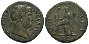 Hadrian AE Sestertius.