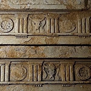 Two Roman Sandstone Architectural Frieze Sections