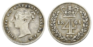 Great Britain. Hanover, Victoria AR Fourpence.