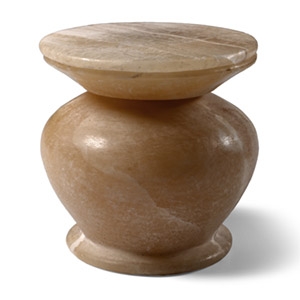 Egyptian Travertine Kohl Jar and Lid
