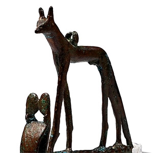 Large Egyptian Bronze Wepwawet Amulet