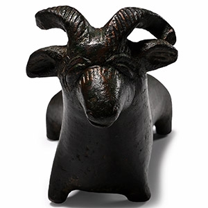 Western Asiatic Bronze Ram-Shaped Kohl Vessel