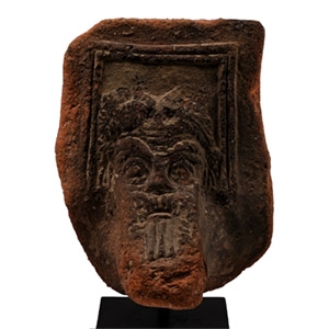 Hellenistic Terracotta Brazier Fragment with Face