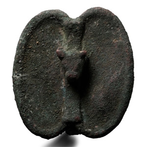 Western Asiatic Bronze Mount with Bulls Head
