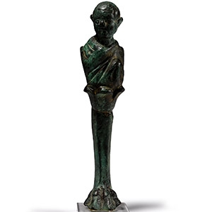 Hellenistic Bronze Furniture Mount with Mime Actor