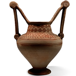 Messapian Painted Terracotta Trozella