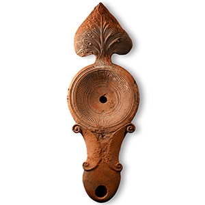 Roman Terracotta Favsti Oil Lamp