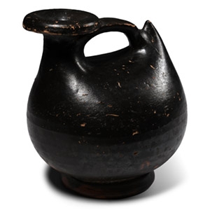Greek Black-Glazed Terracotta Askos