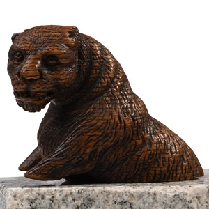 Wood Carving of a Lioness