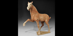 Ceramic Prancing Horse Statuette