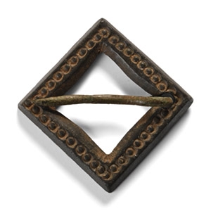 Medieval Bronze Lozenge-Shaped Annular Brooch