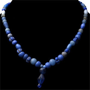 Post Medieval Blue Glass Bead Necklace String
