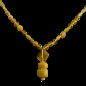 Roman Yellow Glass Bead Necklace String