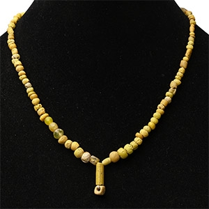 Roman Yellow Glass Bead Necklace String