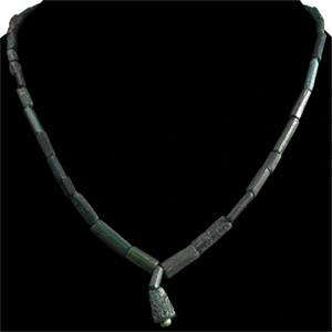 Roman Green Glass Bead Necklace String