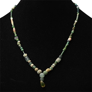 Roman Green Glass Bead Necklace String