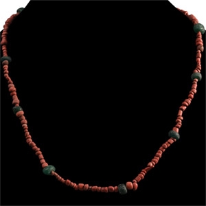 Roman Green and Red Glass Bead Necklace String