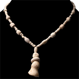 Western Asiatic White Stone Bead Necklace String