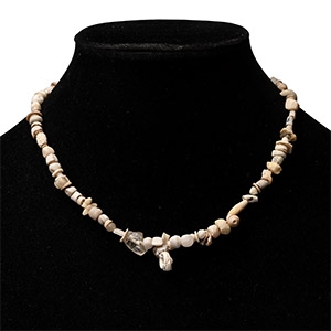 Western Asiatic White Stone  and Shell Bead Necklace String