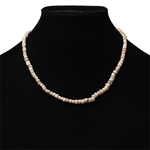 Western Asiatic White Stone Bead Necklace String