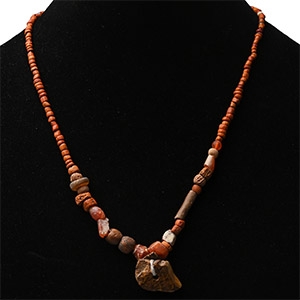 Western Asiatic Orange Glass and Other Bead Necklace String