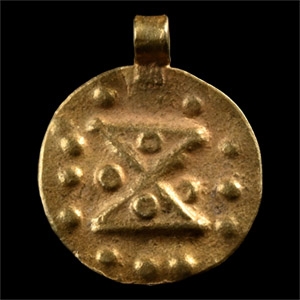 Dark Age Gold Repousse Pendant