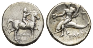 Calabria, Tarentum AR Didrachm or Nomos.