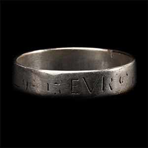 Post Medieval Silver LOVE Posy Ring