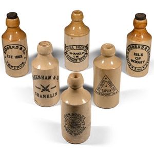 Antique Isle of Wight Ginger Beer Bottle Collection