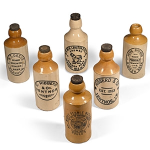 Antique Isle of Wight Ginger Beer Bottle Collection