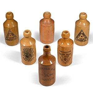 Antique Isle of Wight and Colchester Ginger Beer Bottle Collection