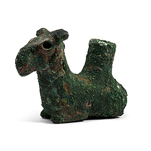 Western Asiatic Bronze Vase of a Recumbent Ram