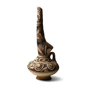 Western Asiatic Terracotta Zoomorphic Vessel with Glass Inlays