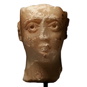 South Arabian Alabaster Head of a Man