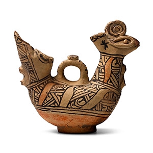 Western Asiatic Terracotta Bichrome Bird Vessel