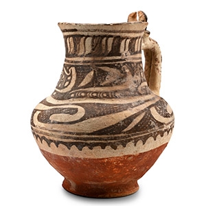 Large Western Asiatic Terracotta Painted Jug