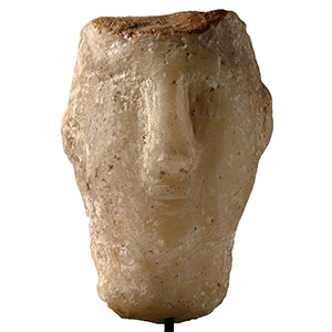 South Arabian Alabaster Head of a Woman