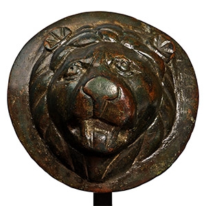 Roman Bronze Lion Head Mount