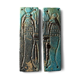 Egyptian Blue Faience Sons of Horus Plaques