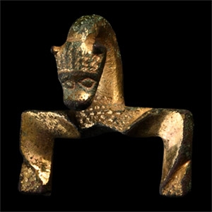 Medieval Gilt Bronze Dragon-Headed Fitting