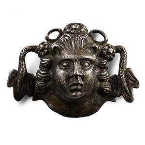 Post Medieval Silver Bacchus Fitting with Swans