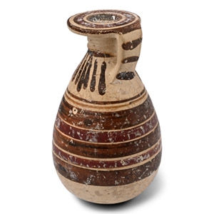 Greek Corinthian Piriform Painted Terracotta Aryballos