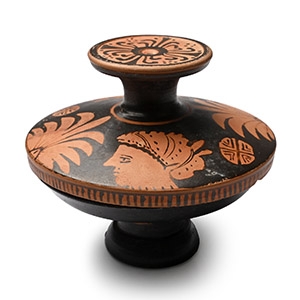 Greek Apulian Red-Figure Lekanis with Ladies of Fashion