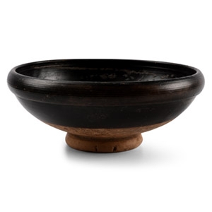 Greek Black-Glazed Bowl with Inverted Rim